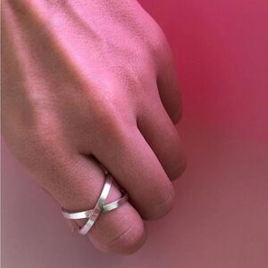 Elegant Handmade Sterling Silver Crossover Ring